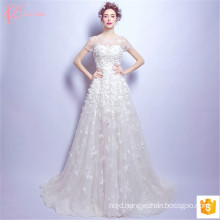 2017 Luxury Latest Designs Suzhou Ball Gown Wedding Dresses Handmade Flower Appliqued